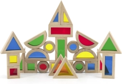 Σετ ξύλινων πολύχρωμων κύβων από τη Viga