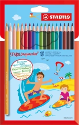 Σετ ακουαρέλας χρωματιστών μολυβιών STABILO Aquacolor 18 τεμ.