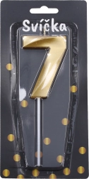 Κεράκι πάρτι αριθμός 7 χρυσό