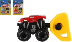 Μίνι εκτοξευόμενο αυτοκινητάκι monster truck, πλαστικό, 4 cm, 3 χρώματα