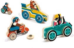 Ξύλινα οχήματα με κουμπώματα από τη Djeco