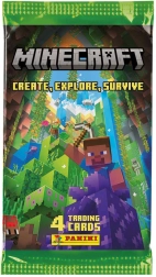 Συλλεκτικές κάρτες Panini Minecraft 3ης σειράς (Create, Explore, Survive) – φακελάκι booster 4 κάρτες