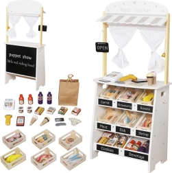 Ξύλινο παιδικό κατάστημα και θεατράκι 2σε1