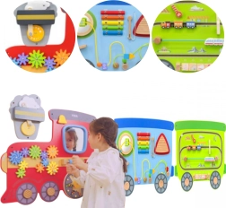 Ξύλινος επιτοίχιος πίνακας δραστηριοτήτων σε σχήμα τρένου VIGA