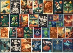 Παζλ EUROGRAPHICS Vintage αφίσες: Εξωγήινοι 1000 κομμάτια