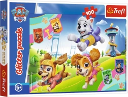 Παζλ 100 τεμαχίων με γκλίτερ PAW PATROL – λαμπερά σκυλάκια Trefl