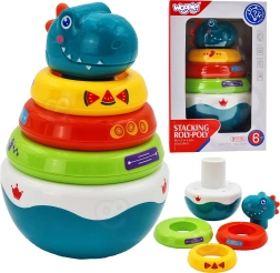 Woopie Παιδικό αισθητηριακό παιχνίδι στοίβαξης Dino για βρέφη