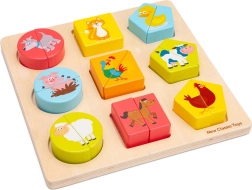 Ξύλινο παζλ εισαγωγής Σχήματα και Ζώα