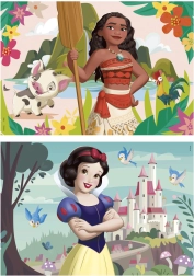 Ξύλινο παζλ Disney Πριγκίπισσες Vaiana και Χιονάτη 2×50 κομμάτια