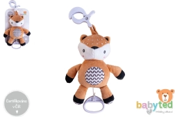 Λούτρινο ελαφάκι με κουρδιστό μηχανισμό μελωδίας και κλιπ για καρότσι και κούνια 30 cm