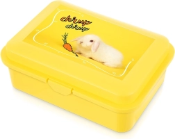 Κίτρινο δοχείο φαγητού (lunch box) με λαγουδάκι 750 ml