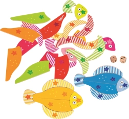 Ξύλινο παζλ ψάρια με ζάρια από την GOKI