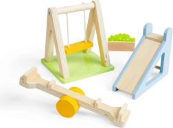 Ξύλινη εξωτερική παιδική χαρά Bigjigs Toys για κουκλόσπιτο