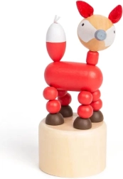 Ξύλινο ζωάκι Safari Αλεπού με κουμπί από την Bigjigs Toys