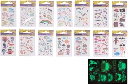 Προσωρινά τατουάζ που φωσφορίζουν στο σκοτάδι 6 × 10,5 cm – μίξη μονόκερων και πειρατών