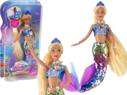 Κούκλα γοργόνα με μακριά ξανθά μαλλιά και φολιδωτή ουρά