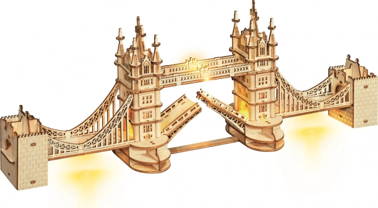 Ξύλινο τρισδιάστατο παζλ Tower Bridge με φωτισμό LED