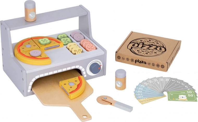 Ξύλινο σετ πίτσας Tooky Toy με αξεσουάρ
