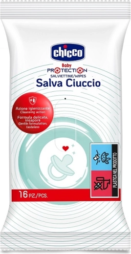 Chicco υγρά μαντηλάκια για πιπίλες και βρεφικά είδη 16 τεμ.