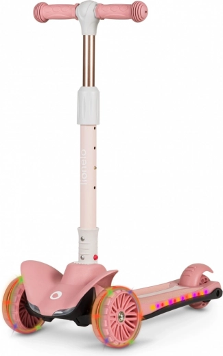 Παιδικό τρίτροχο πατίνι με LED LIONELO Timmy Pink Rose