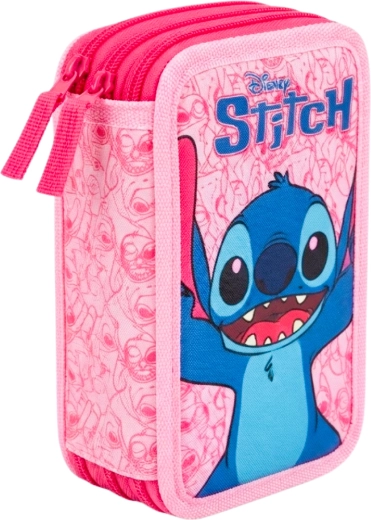 Τριώροφο γεμάτο σχολικό κασετίνα Lilo & Stitch Stitch και Angel, ροζ