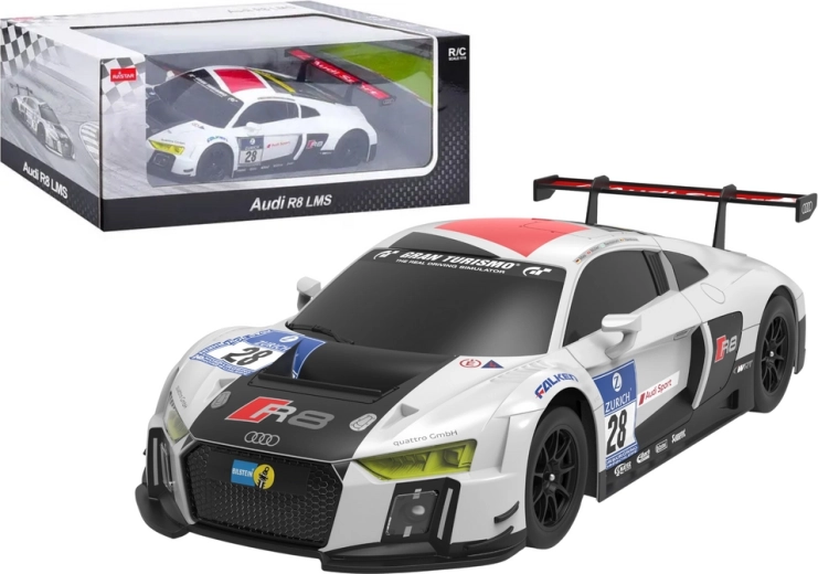 Τηλεκατευθυνόμενο αυτοκίνητο RC 1:24 σπορ AUDI R8 LMS, λευκό‑μαύρο