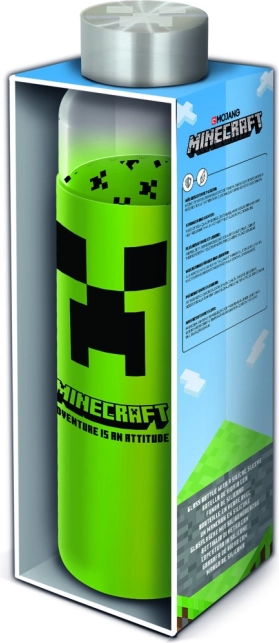 Γυάλινο μπουκάλι με θήκη MINECRAFT 585 ml