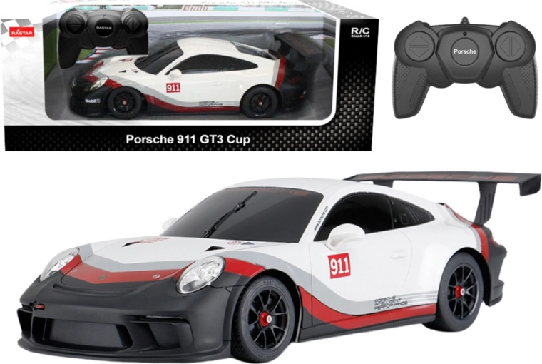 RC αυτοκίνητο 1:18 RASTAR PORSCHE 911 GT3 λευκό-γκρι