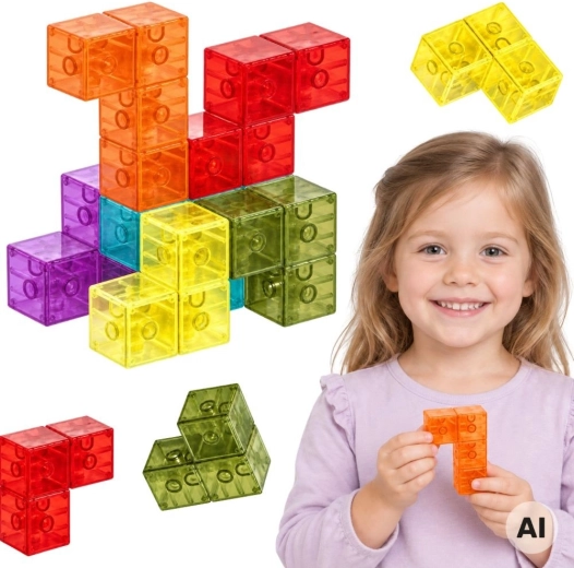 Μαγνητικό τρισδιάστατο σετ κατασκευών Tetris Woopie