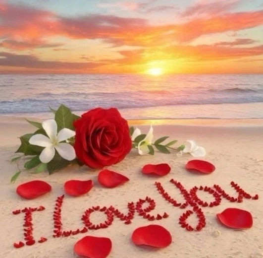 Διαμαντένιο μωσαϊκό παραλία i love you
