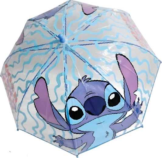 Διαφανής παιδική ομπρέλα Lilo & Stitch σε ανοιχτό μπλε χρώμα