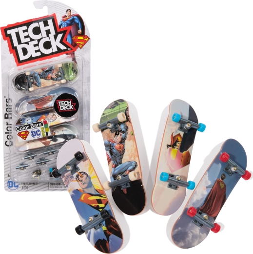 Σετ fingerboard Tech Deck 4 μίνι skateboard για συναρμολόγηση DC Comics Superman