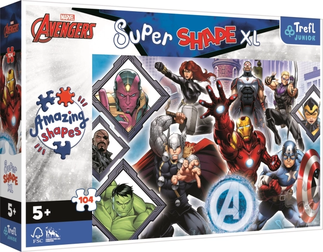 Παζλ 104 κομματιών XL Super Shape – οι αγαπημένοι σου Avengers