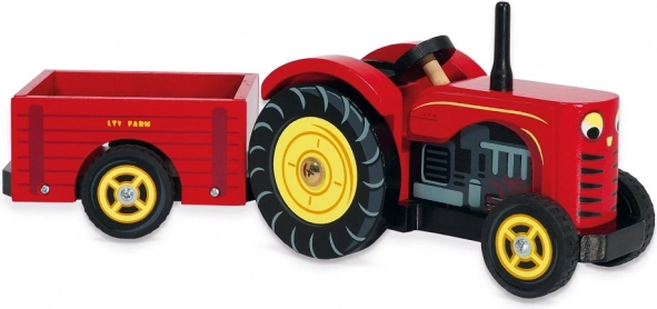 Le Toy Van κόκκινο τρακτέρ με ρυμουλκούμενο