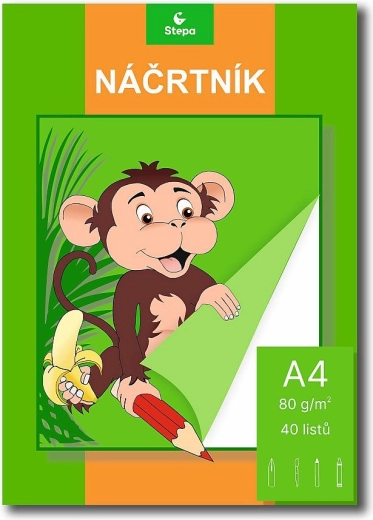 Μπλοκ σχεδίου A4, 40 φύλλα, 80 g/m²