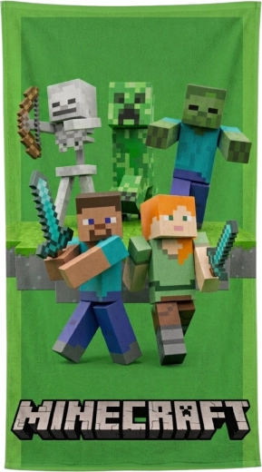 Παιδική πετσέτα ταχείας απορρόφησης Minecraft Green Attack 70 × 140 cm