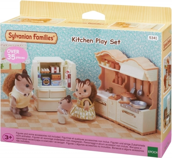Sylvanian Families ρουστίκ κουζίνα με ψυγείο – σετ επίπλων για κουκλόσπιτο