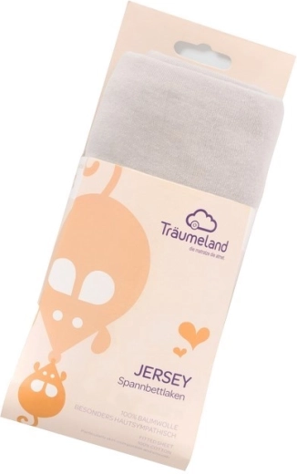 Träumeland εφαρμοστό jersey σεντόνι 40 × 90 cm ανοιχτό γκρι