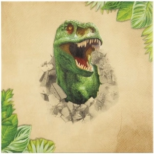 Χάρτινες χαρτοπετσέτες με μοτίβο Dino, 12 τεμ.