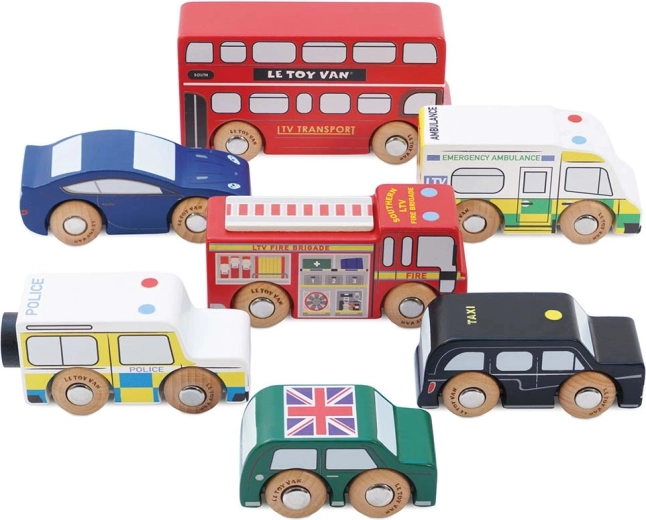 Le Toy Van ξύλινο σετ αυτοκινήτων Λονδίνο