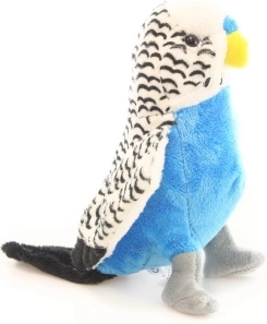 Λούτρινο κυματοειδές παπαγαλάκι (budgie) λευκό 18 cm