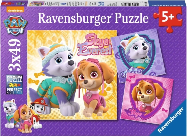 Παζλ Ravensburger Paw Patrol – Skye και Everest 3×49 κομμάτια