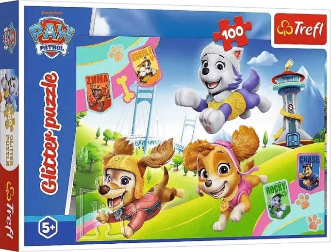 Παζλ με γκλίτερ Paw Patrol, 100 κομμάτια