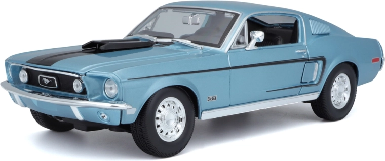 Maisto Ford Mustang GT Cobra Jet Fastback 1968 – μεταλλικό μοντέλο 1:18, μεταλλικό μπλε