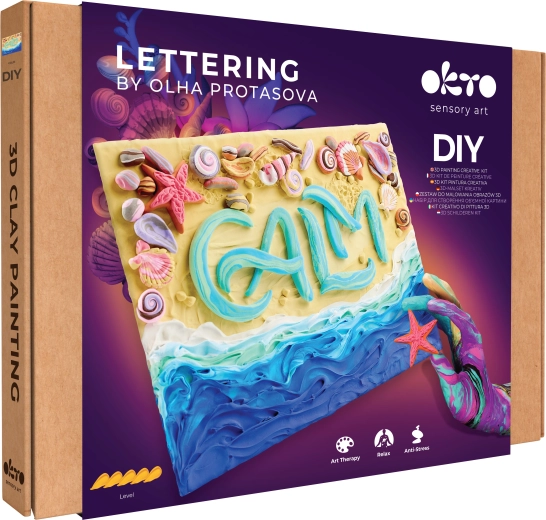 OKTO Lettering καλλιτεχνικό σετ ζωγραφικής με πηλό Calm 30 × 40 cm