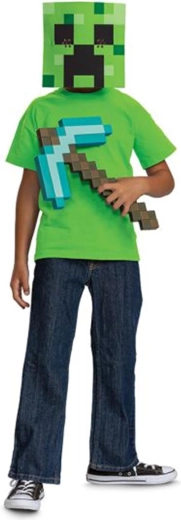 Στολή MINECRAFT για Halloween – διαμαντένια αξίνα και μάσκα Creeper