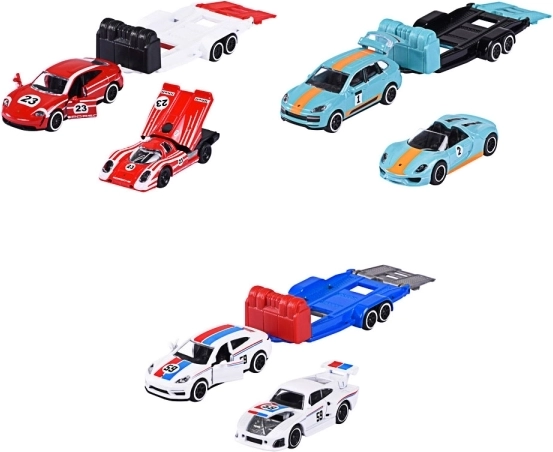 Majorette Porsche με τρέιλερ 1:64 – σετ μεταλλικών μοντέλων