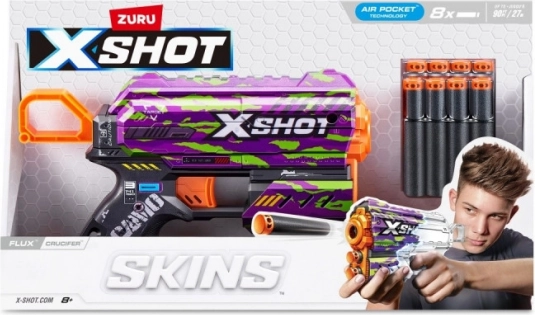 X-Shot Skins Flux – πιστόλι για αφρώδη βελάκια Crucifer (8 βελάκια)
