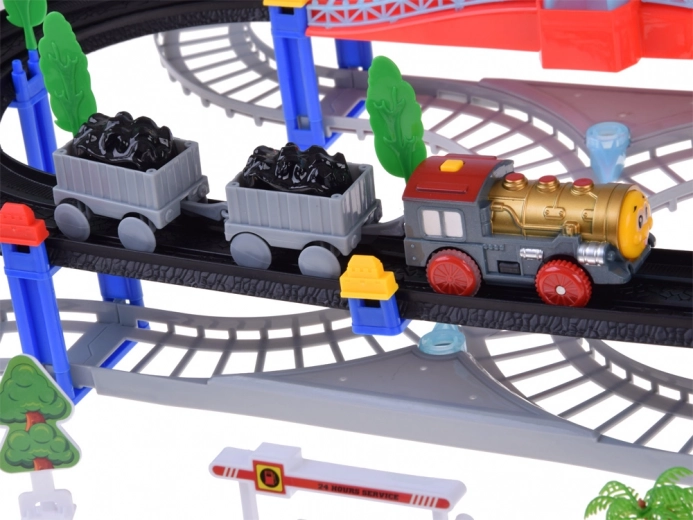 Ατμομηχανή με βαγόνια και ρεαλιστικά εφέ