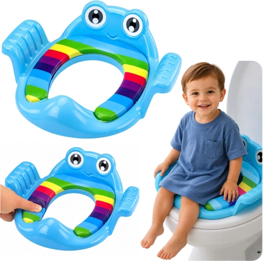 Παιδικό κάθισμα WC με μαλακή επένδυση και λαβές, μπλε